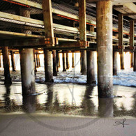 Wave Between Poles Under Pier