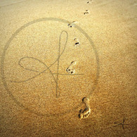  Footprint Path in Sand
