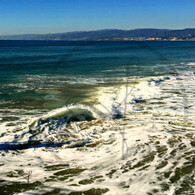 Pacific Wave Curl on Shoreline