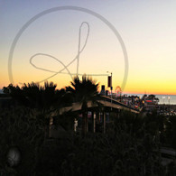 Pier Curve in Sundown Afterglow