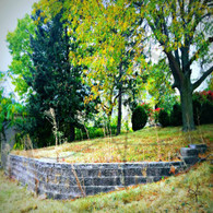 Rounded Stone Corner Fence