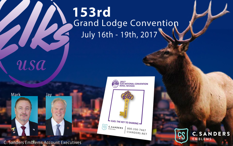 Elks Convention Reno, Nevada C. Sanders Emblems