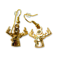 3D Elk Bust / Gold (Earring)