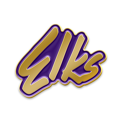  Elks Script Logo in Purple