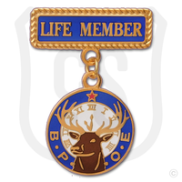 Elks Life Member Pin w/ Dangle