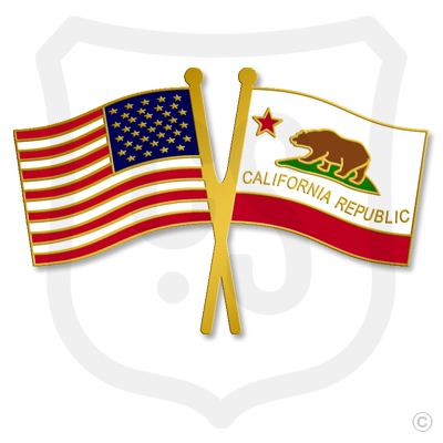 USA & California Flags