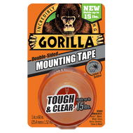 Gorilla Brand Double Sided Mounting Tape, Holds Up To 15 LBS.