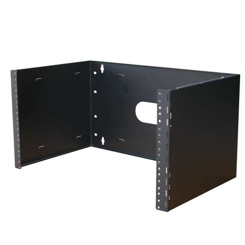 19" WALL MOUNT BRACKET 6 RMS 12" DEPTH HINGED.  BLACK