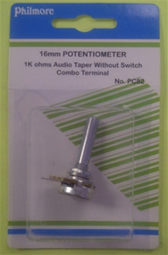 Philmore PC82 Miniature Potentiometer 1K Audio 16mm lkg_PC82