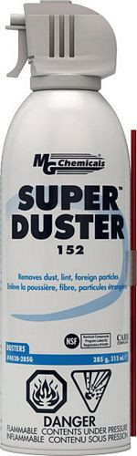 This general purpose duster is used for removing dust; lint and foreign particles in electronics and other equipments.  This product is not designed for use near ignition sources.  For cleaning in such circumstances; use MG Chemicals' special application