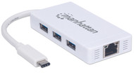 Type-C to 3-Port USB 3.0 Hub with Gigabit Network Adapter