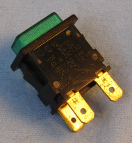Miniature Lighted Push Button Switch SPST, Green
