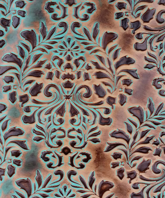 Verona Damask Turquoise/Brown