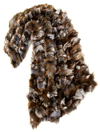Multi - Colored Fox Fur Throw