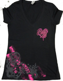 Black Pretty Dirty Racing Star V Neck