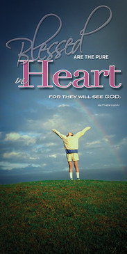 Church Banner featuring Girl/Rainbow/Hill with Pure In Heart from Beatitudes