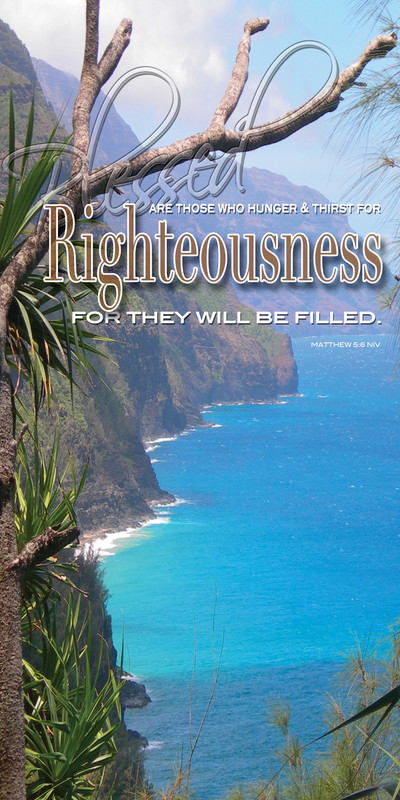 Church Banner featuring Paradise with Righteousness from Beatitudes Series