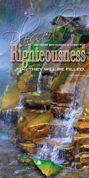 Church Banner featuring Running Water with Righteousness from Beatitudes Series