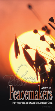 Church Banner featuring Sun/Grain with Peacemakers from Beatitudes Series