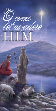 Church Banner featuring O Come Let Us Adore Him Christmas Theme