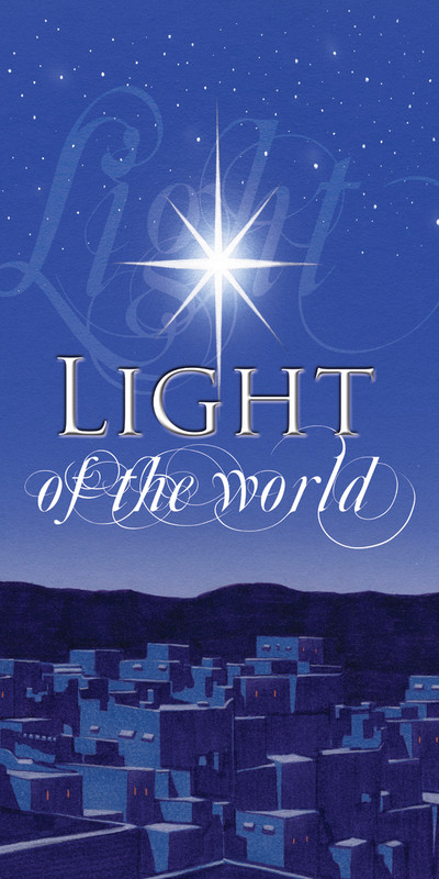 Church Banner featuring Bethlehem with Light of the World Christmas Theme