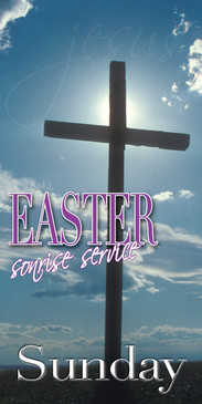 Church Banner featuring Cross with Easter Sunrise Service Theme