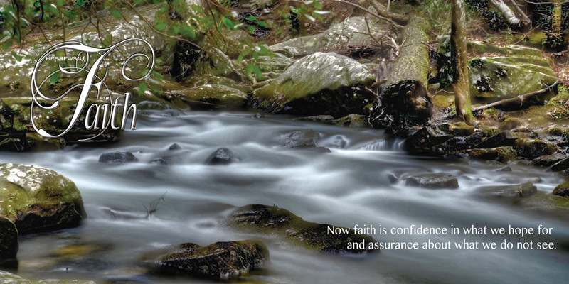 Church Banner featuring Calm Stream with Faith Theme