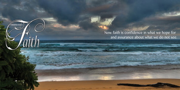 Church Banner featuring Ocean Sunset with Faith Theme