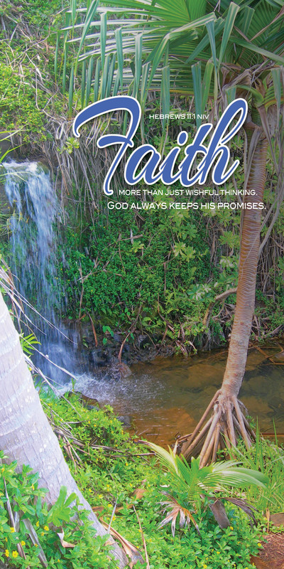 Church Banner featuring Tropical Paradise with Faith Theme