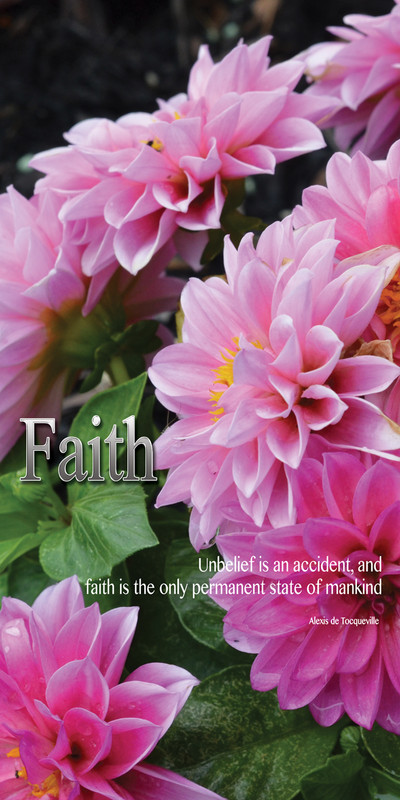 Church Banner featuring Pink Flowers with Faith Theme