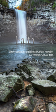 Church Banner featuring Waterfall and Rocks with Faith Theme