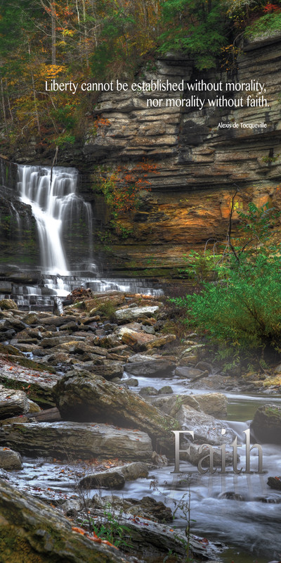 Church Banner featuring Waterfall and Stream with Faith Theme