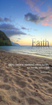 Church Banner featuring Ke`e Beach Kauai at Sunset with Faith Theme
