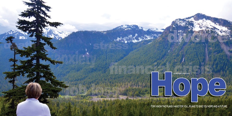 Church Banner featuring Hiker Overlooking Valley with Hope Theme