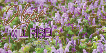 Church Banner featuring Purple Flowers with Hope Will Rise Theme