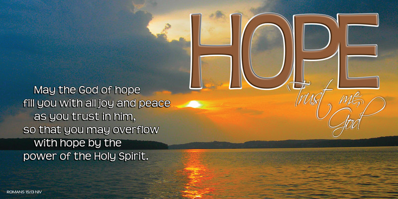 Church Banner featuring Sunset Over Water with Hope Theme