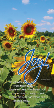 Church Banner featuring Field of Sunflowers with Joy Theme