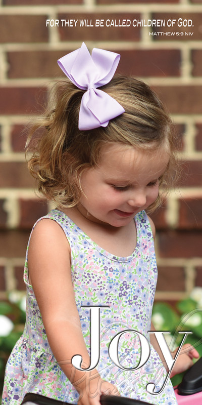 Church Banner featuring Young Girl with Joy Theme