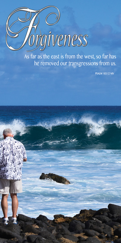 Church Banner featuring Man/Ocean Waves with Forgiveness Theme