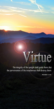 Church Banner featuring Smokey Mountain Sunset with Virtue Theme