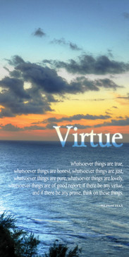 Church Banner featuring Tropical Sunset with Virtue Theme
