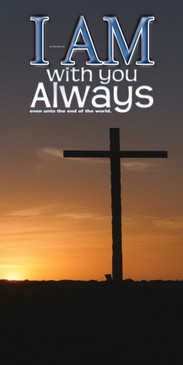 Church Banner featuring Cross at Sunset with I Am With You Always Theme