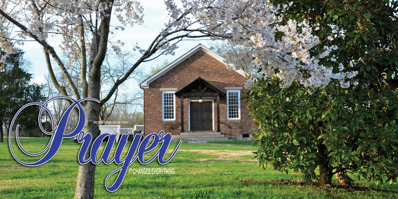 Church Banner featuring Church Chapel with Prayer Theme