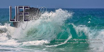 Church Banner featuring Crashing Waves with Inspirational Message