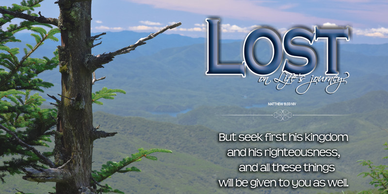 Church Banner featuring Smokey Mountains View with Inspirational Message