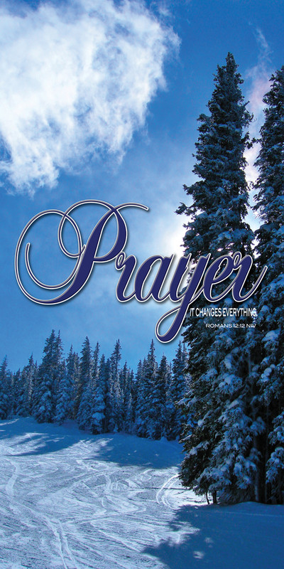 Church Banner featuring Colorado Ski Trail with Prayer Theme
