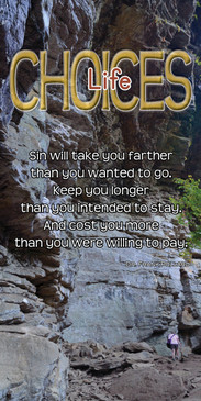 Church Banner featuring Hiker on Rocky Trail with Inspirational Message