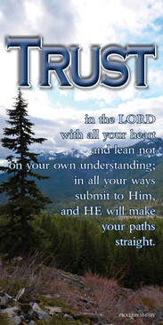 Church Banner featuring Mt. Rainier Trail with Inspirational Message