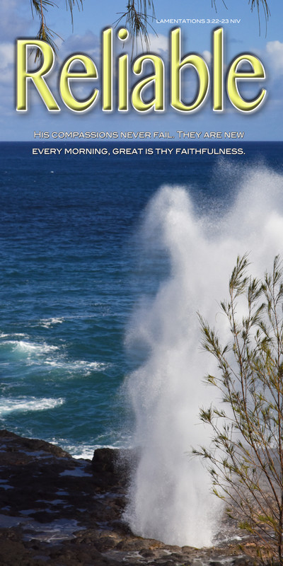 Church Banner featuring Ocean/Blow Hole with Inspirational Theme
