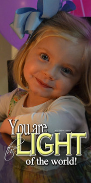 Church Banner featuring Young Girl with Light of the World Message